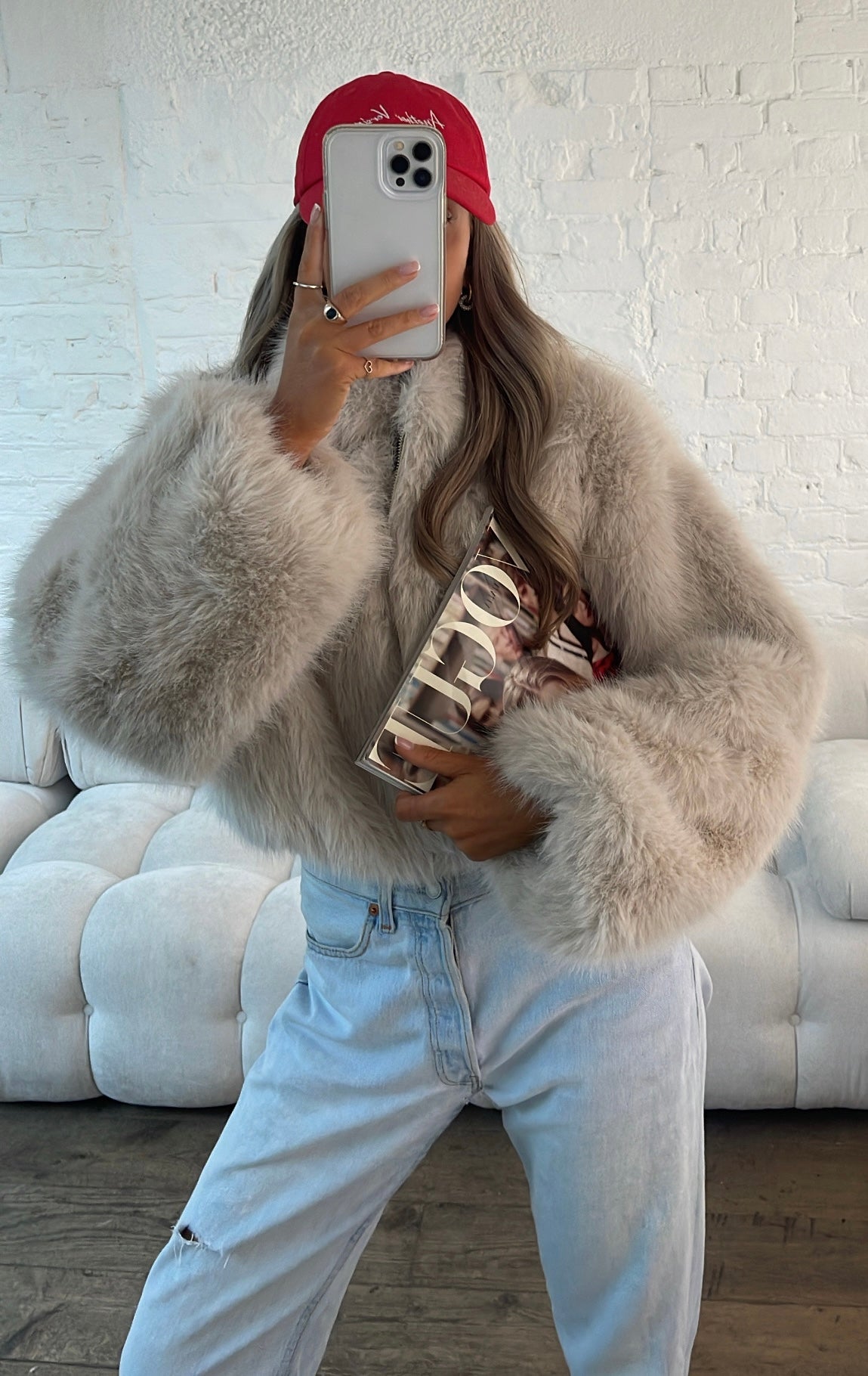 Chaqueta Faux Fur Luxe en Tono Arena