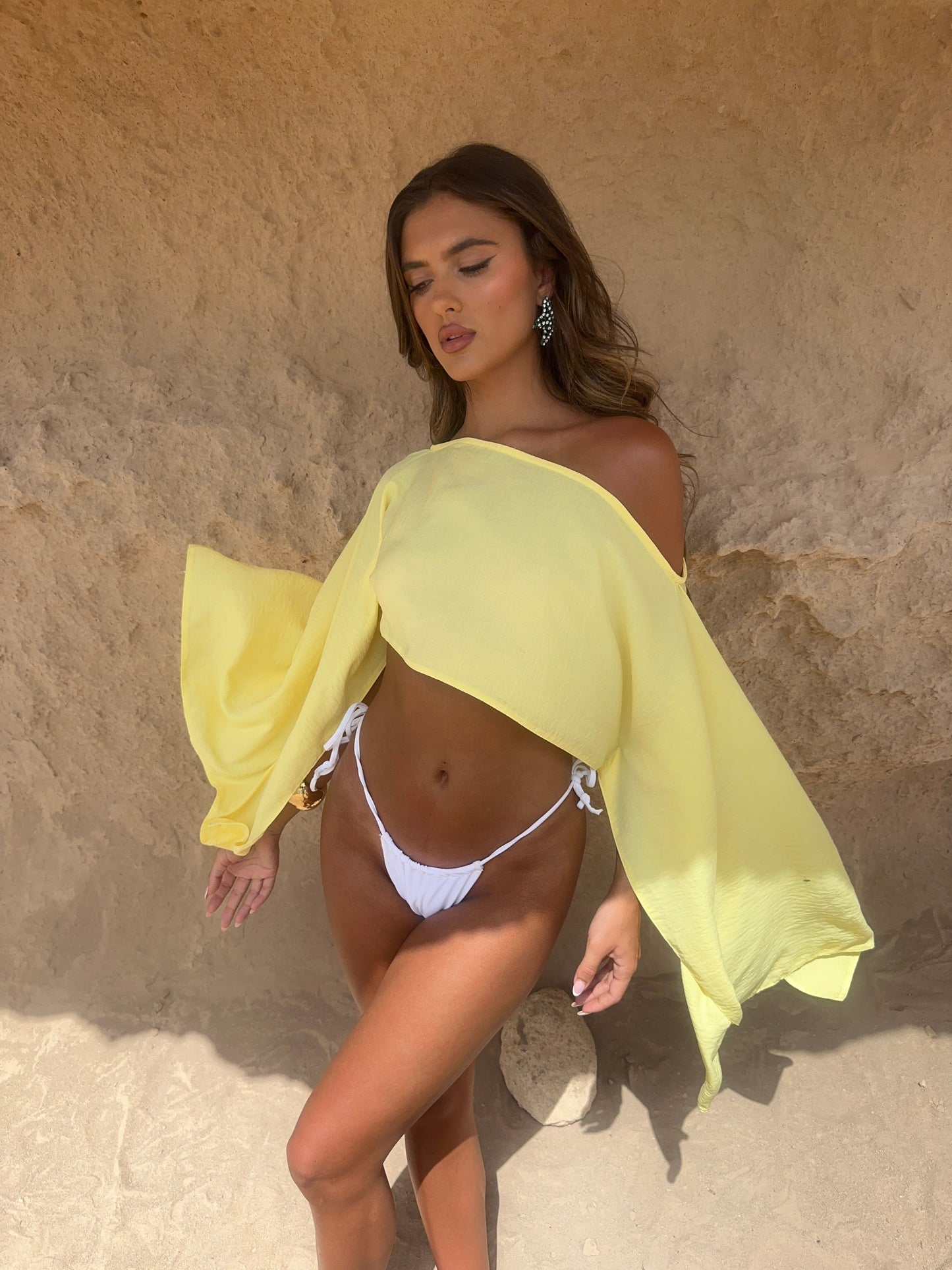 Conjunto Cleo Sarong en Amarillo Limón