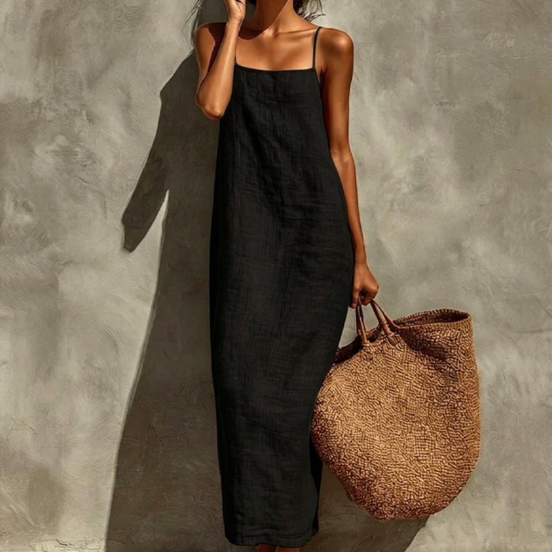 Vestido liso de estilo informal para mujer