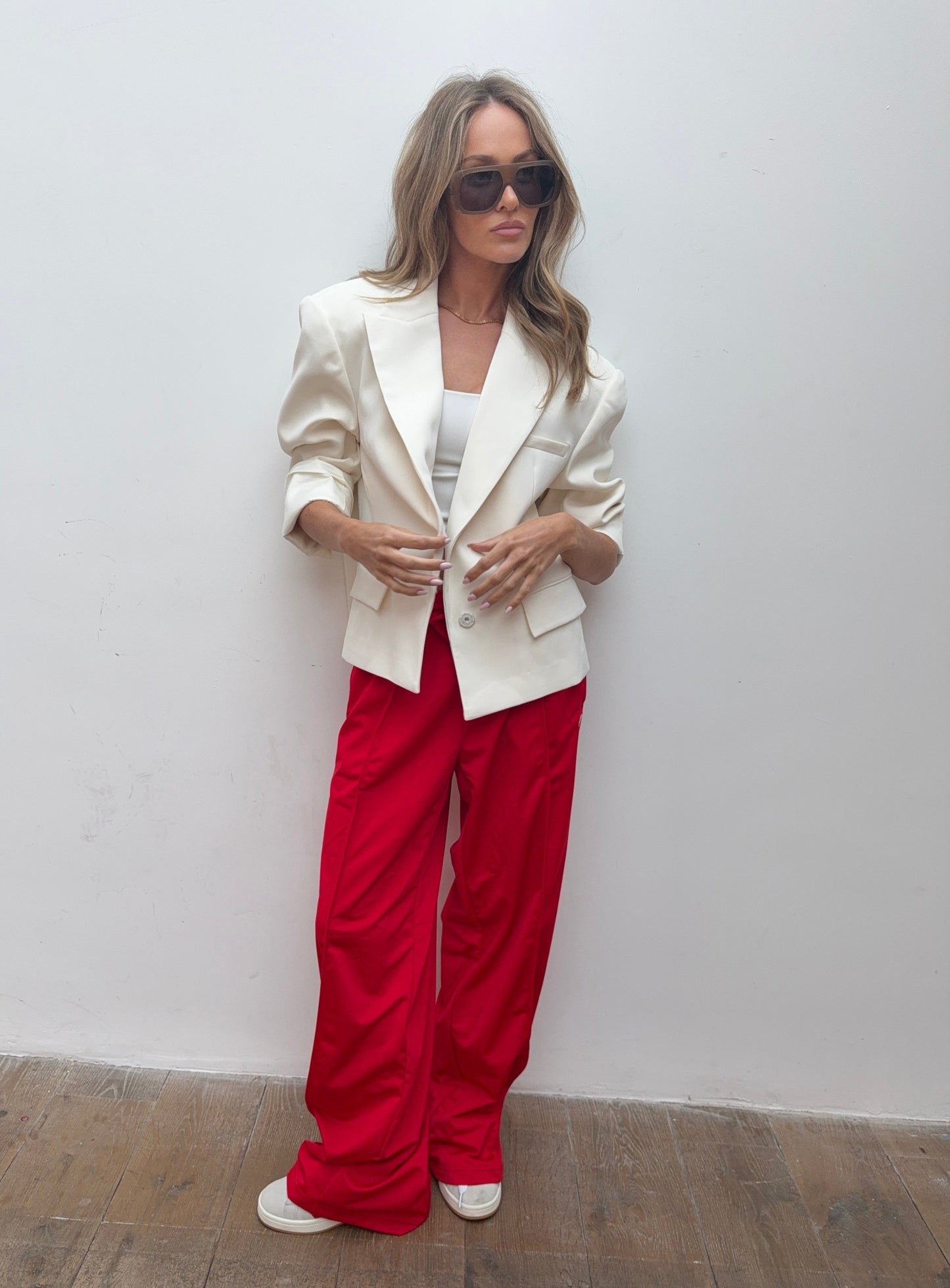 Blazer Oversize Boxy Tailored en Tono Cream