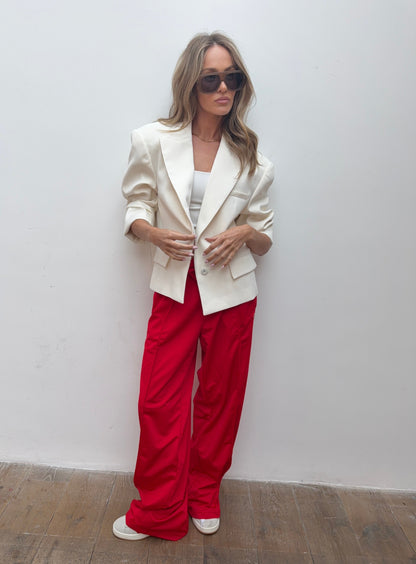 Blazer Oversize Boxy Tailored en Tono Cream