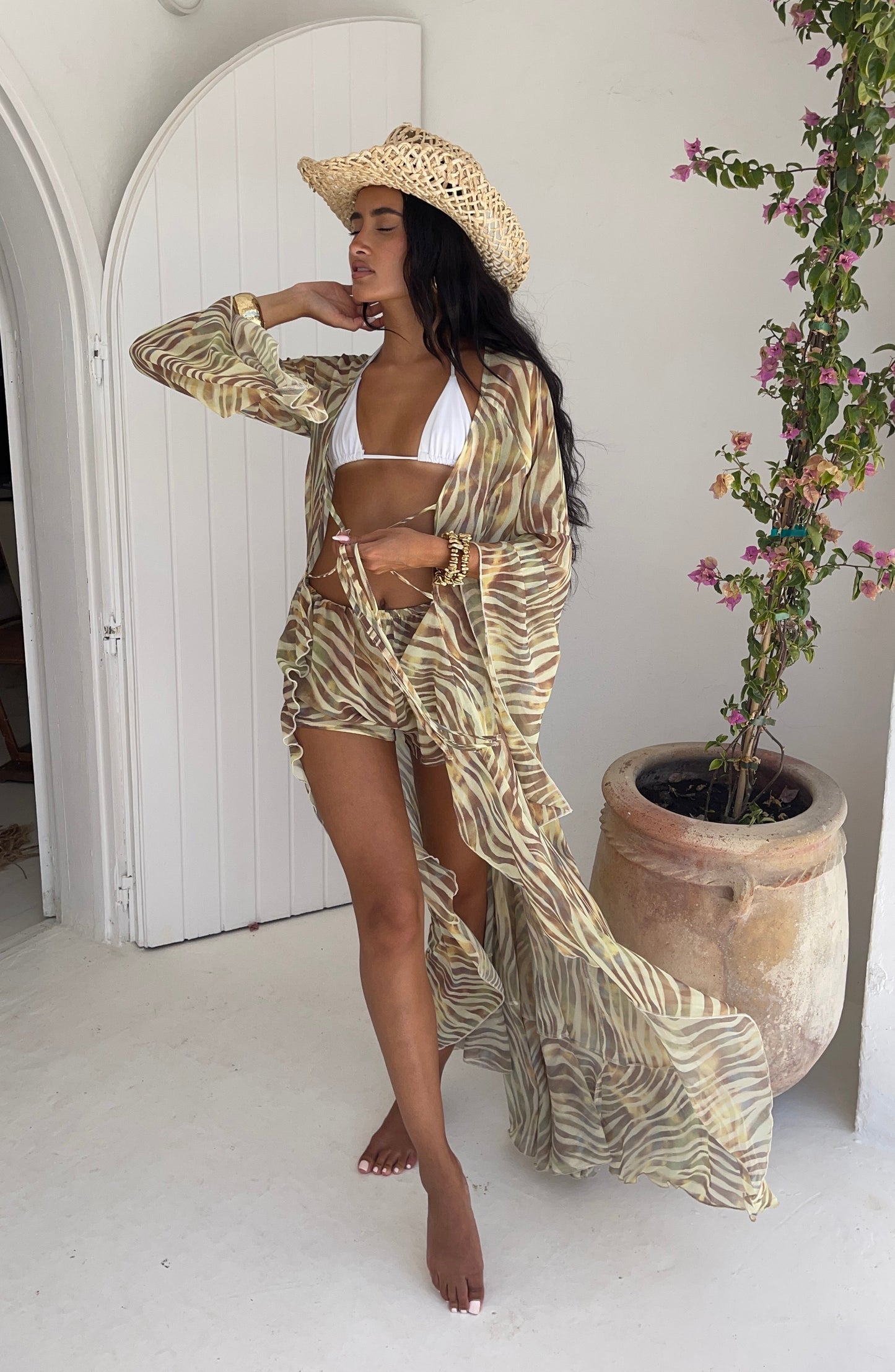 Conjunto Cello de Kimono Maxi y Shorts – Lemon