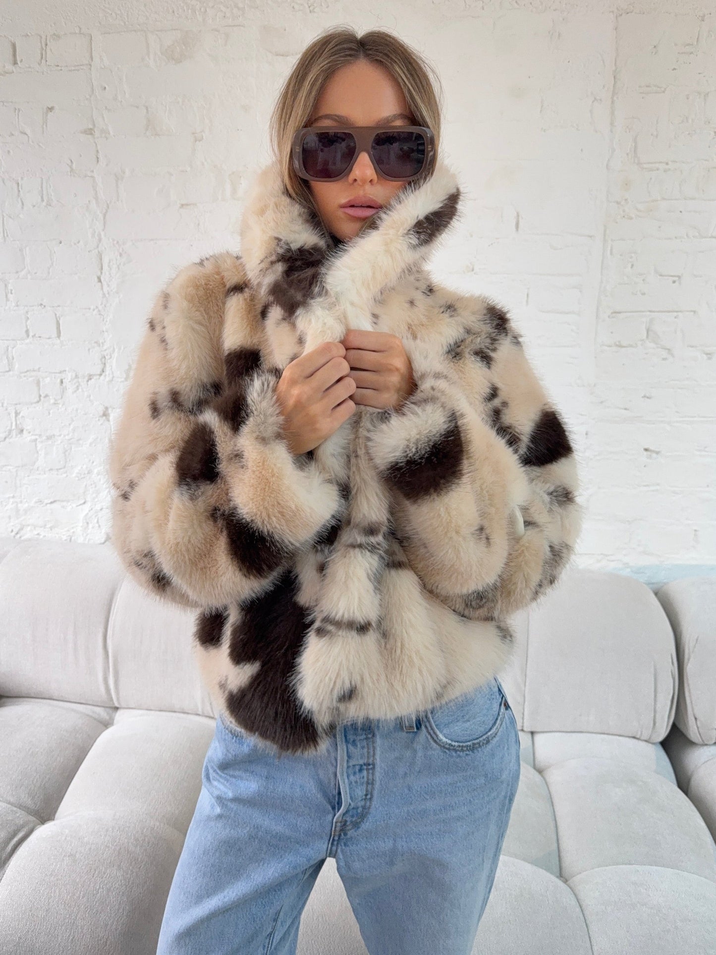 Chaqueta Faux Fur Luxe Cow Print