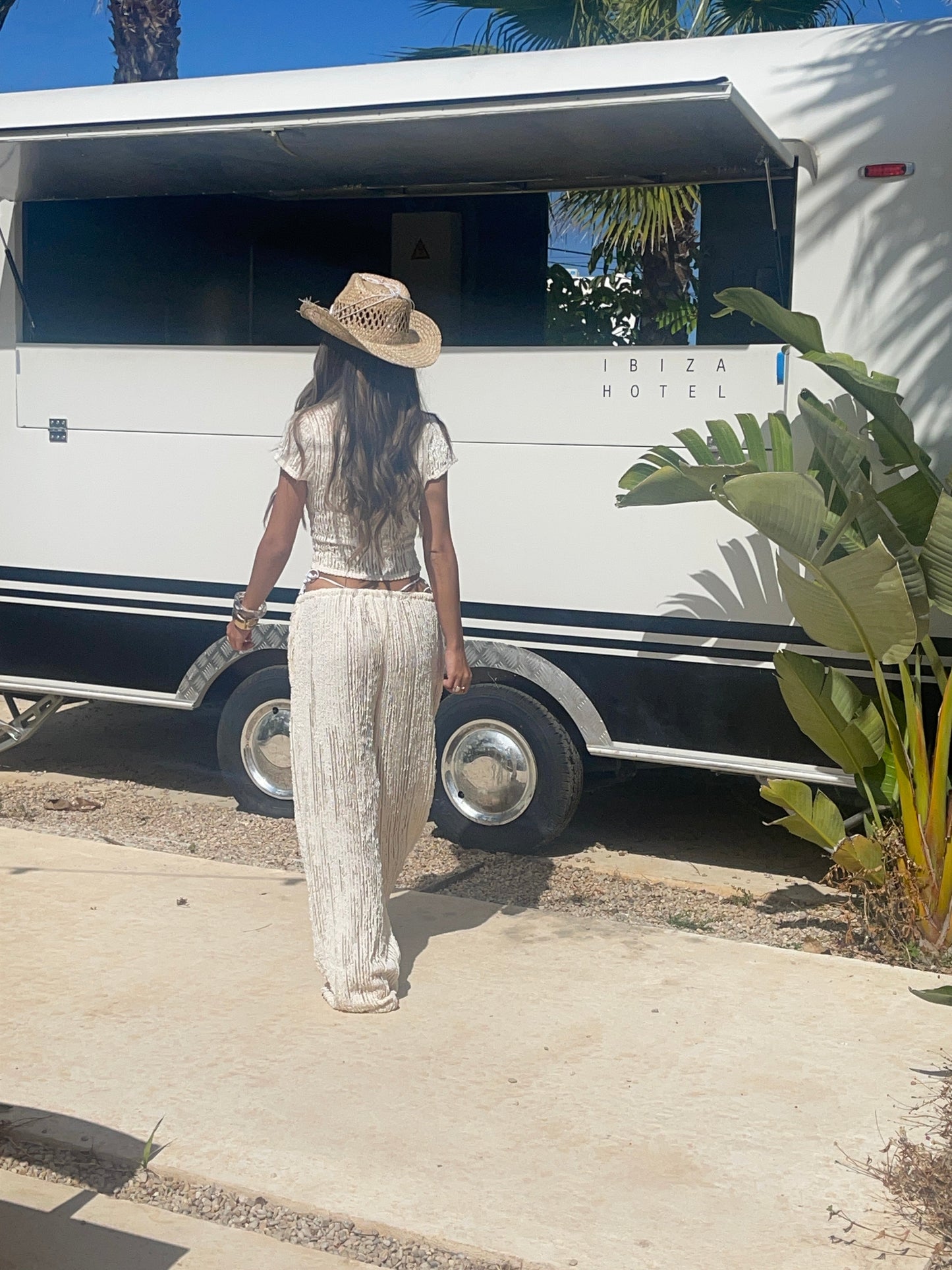 Top Isla Cropped de Manga Corta en Marfil