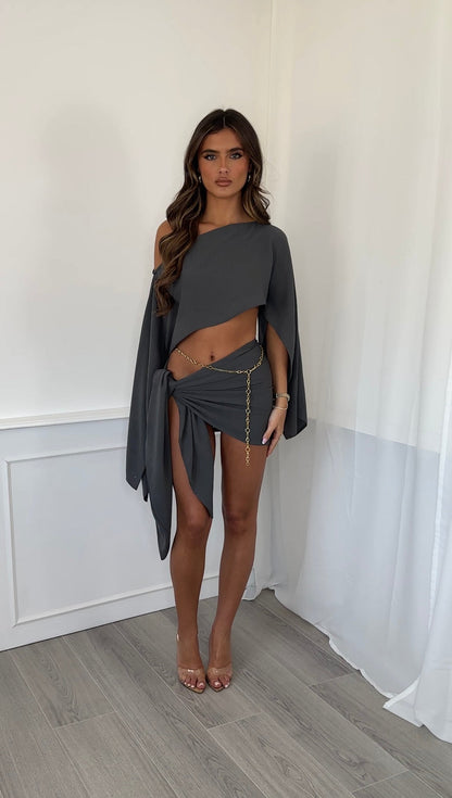 Conjunto Cleo Sarong en Tono Slate