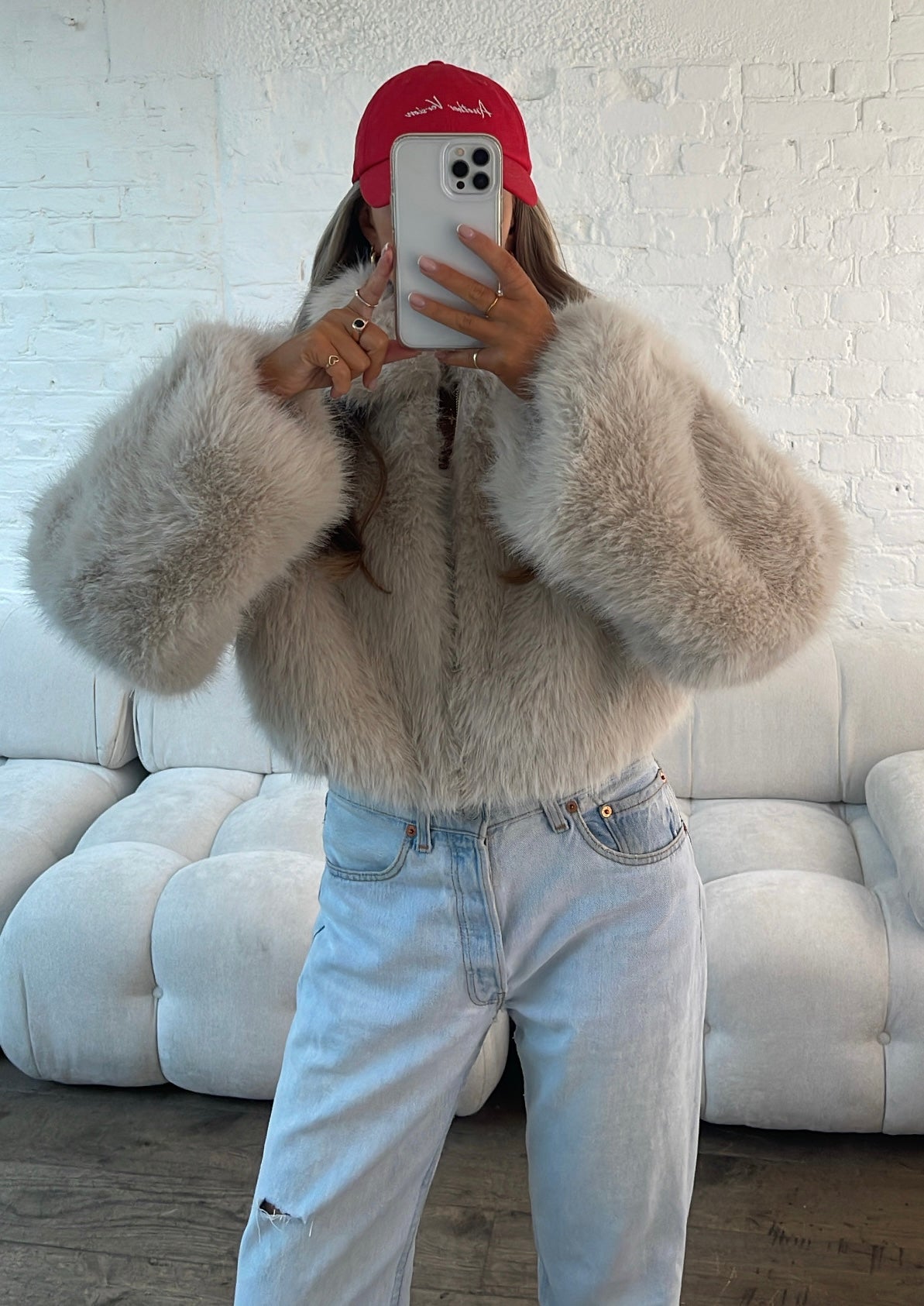 Chaqueta Faux Fur Luxe en Tono Arena