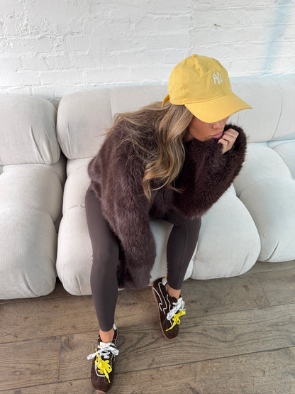 Chaqueta Faux Fur Luxe en Marrón Chocolate