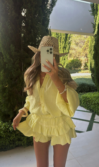 Conjunto Riviera Frill en Amarillo Limón