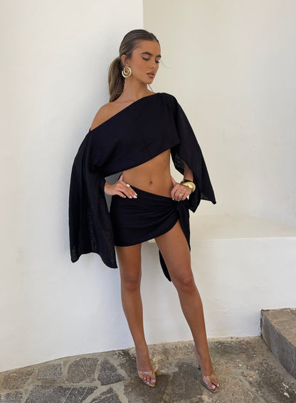 Conjunto Cleo Sarong en Negro