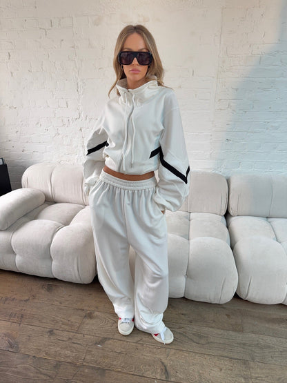 Joggers Relaxed Barrel Fit en Blanco