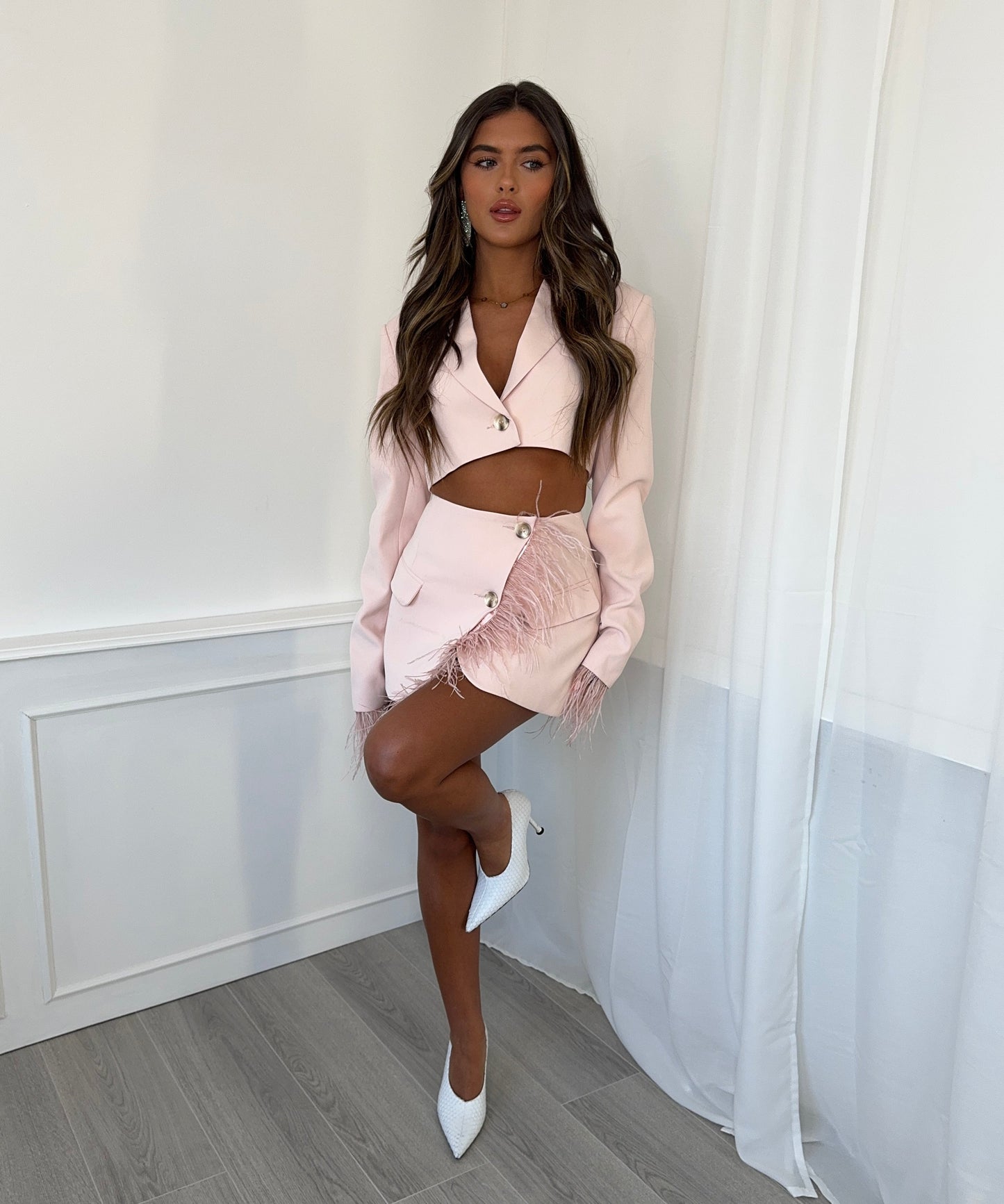 Falda Cindy Feather en Rosa Blush