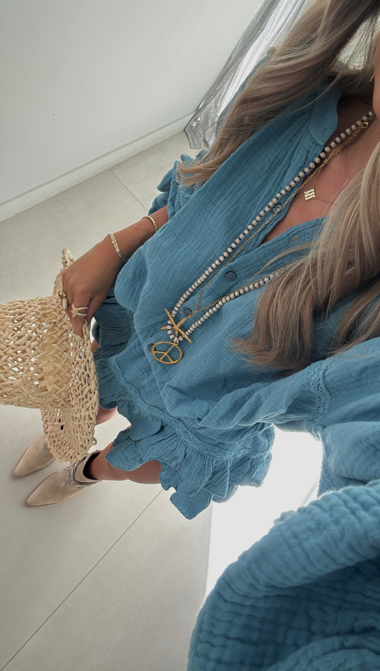 Conjunto Riviera Frill en Azul Océano