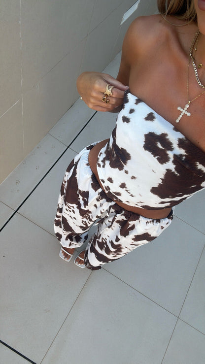 Top Bandana Texas Cow Print