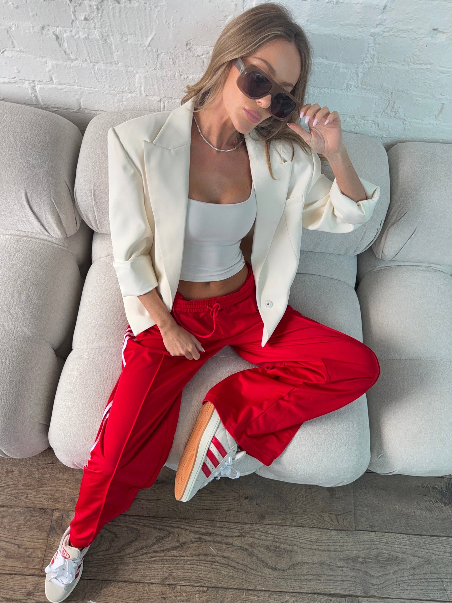 Blazer Oversize Boxy Tailored en Tono Cream