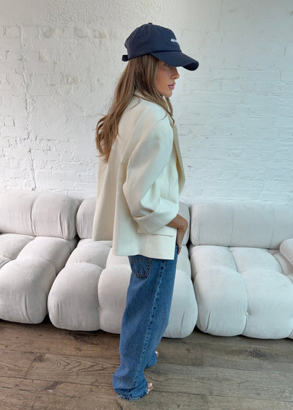 Blazer Oversize Boxy Tailored en Tono Cream