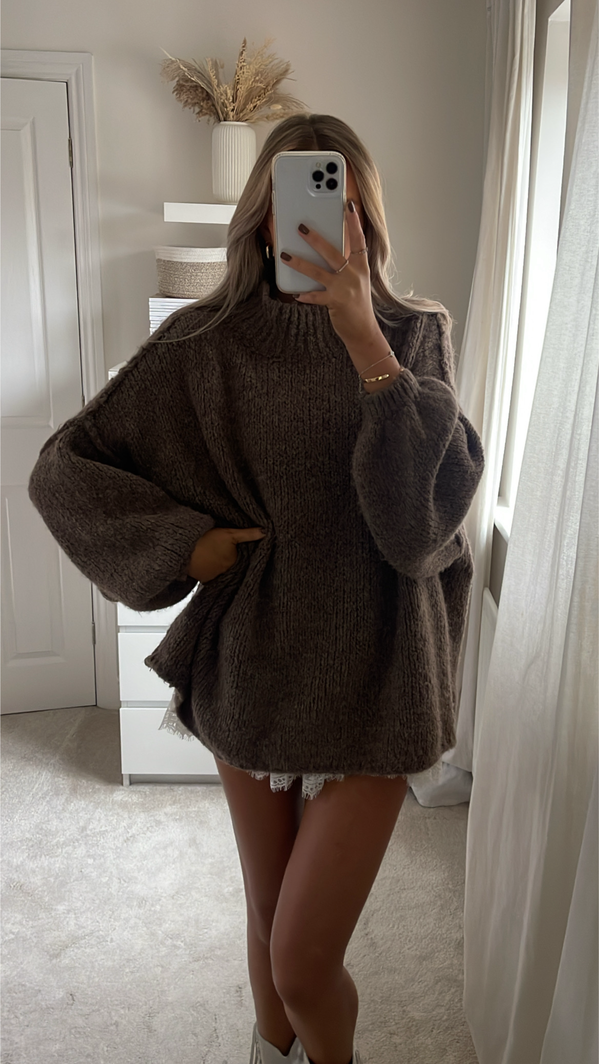 Jersey Oversize Knit en Marrón Chocolate