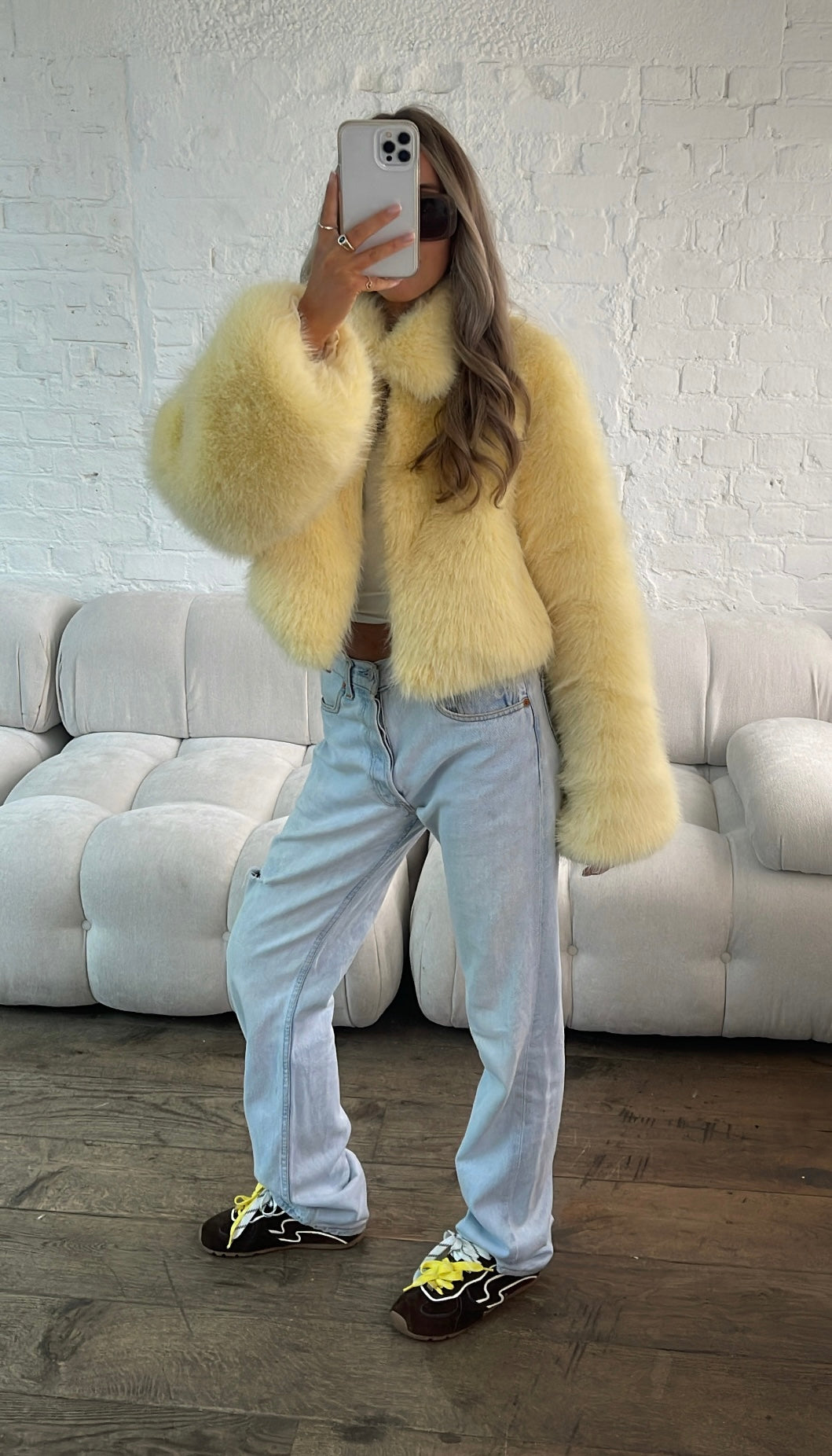 Chaqueta Faux Fur Luxe en Tono Butter