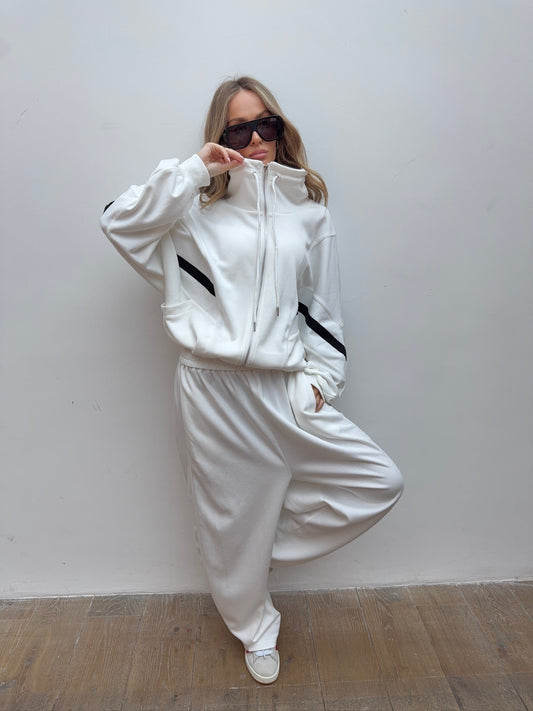 Joggers Relaxed Barrel Fit en Blanco