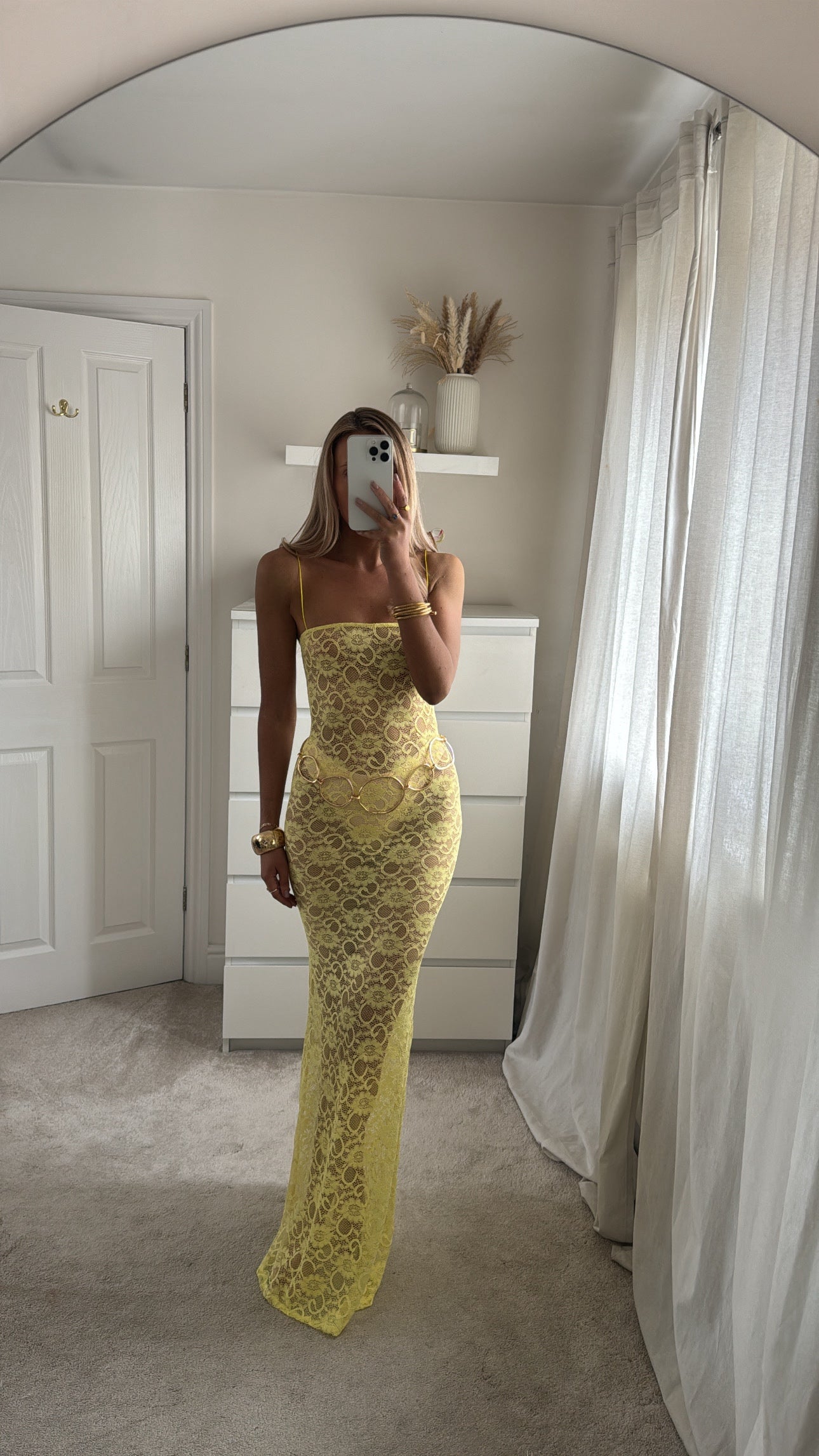 Vestido Sorrento Lace en Amarillo Limón