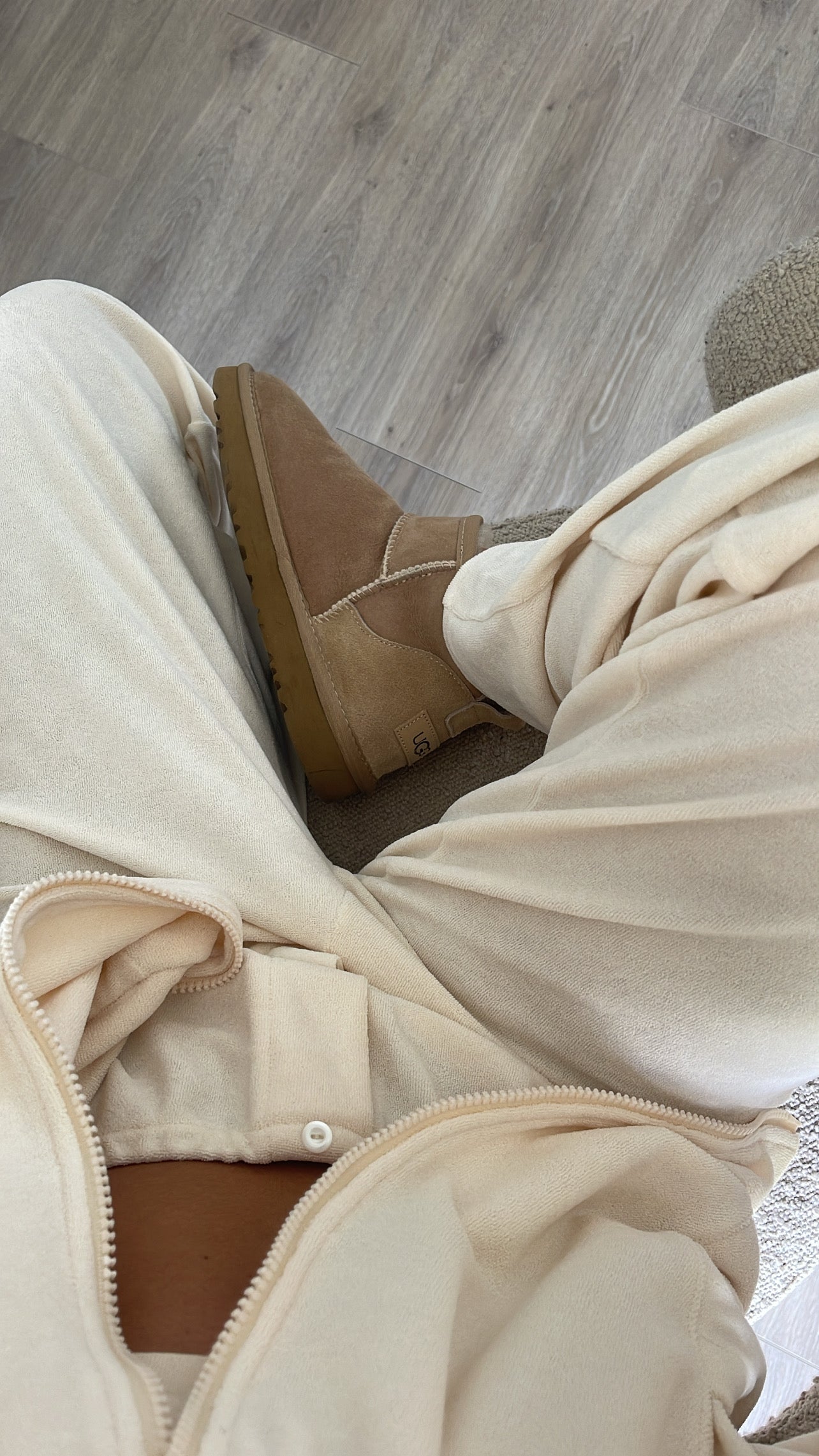 Pantalón Loungewear Towelling en Crema