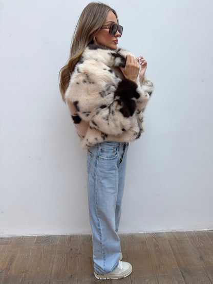Chaqueta Faux Fur Luxe Cow Print