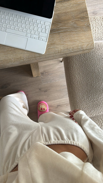 Pantalón Loungewear Towelling en Crema