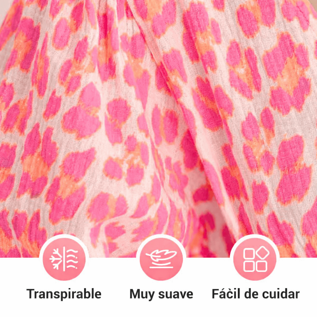 Vestido de mujer con cuello en V y estampado