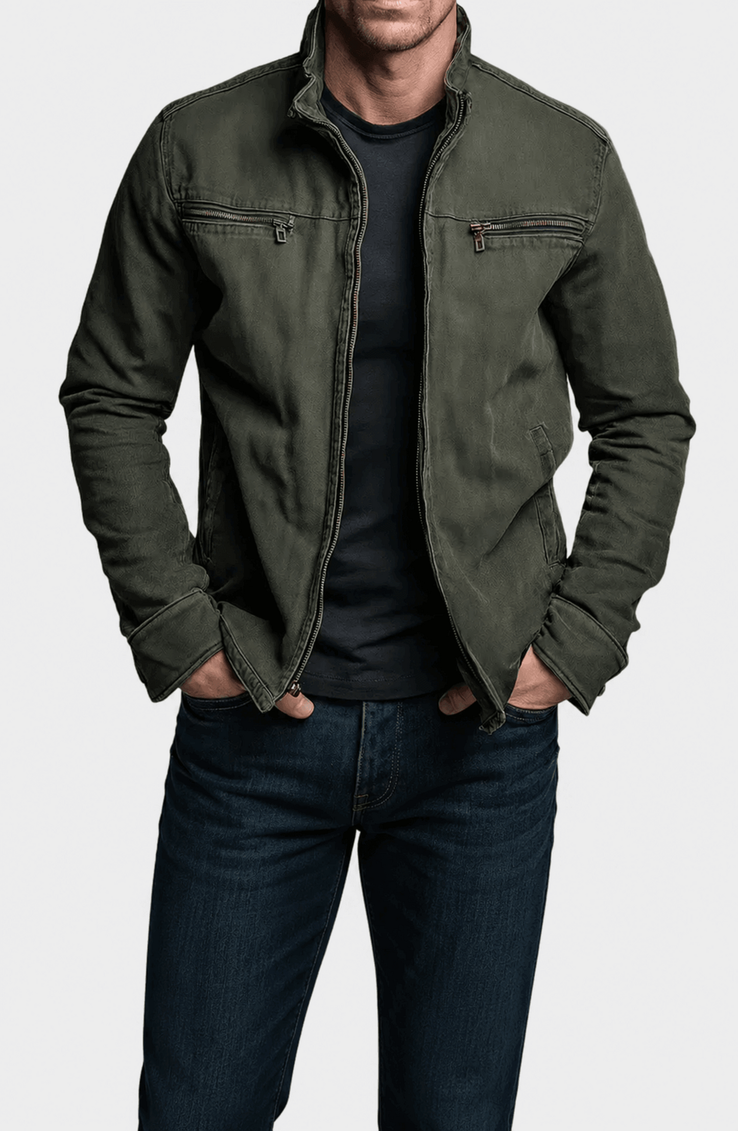 Dario | Chaqueta vintage de algodón con cremallera