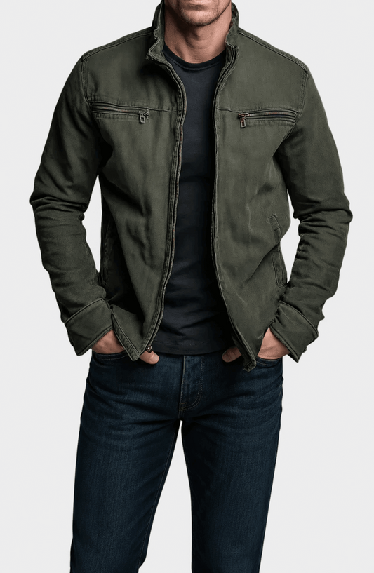 Dario | Chaqueta vintage de algodón con cremallera