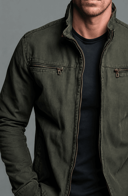Dario | Chaqueta vintage de algodón con cremallera
