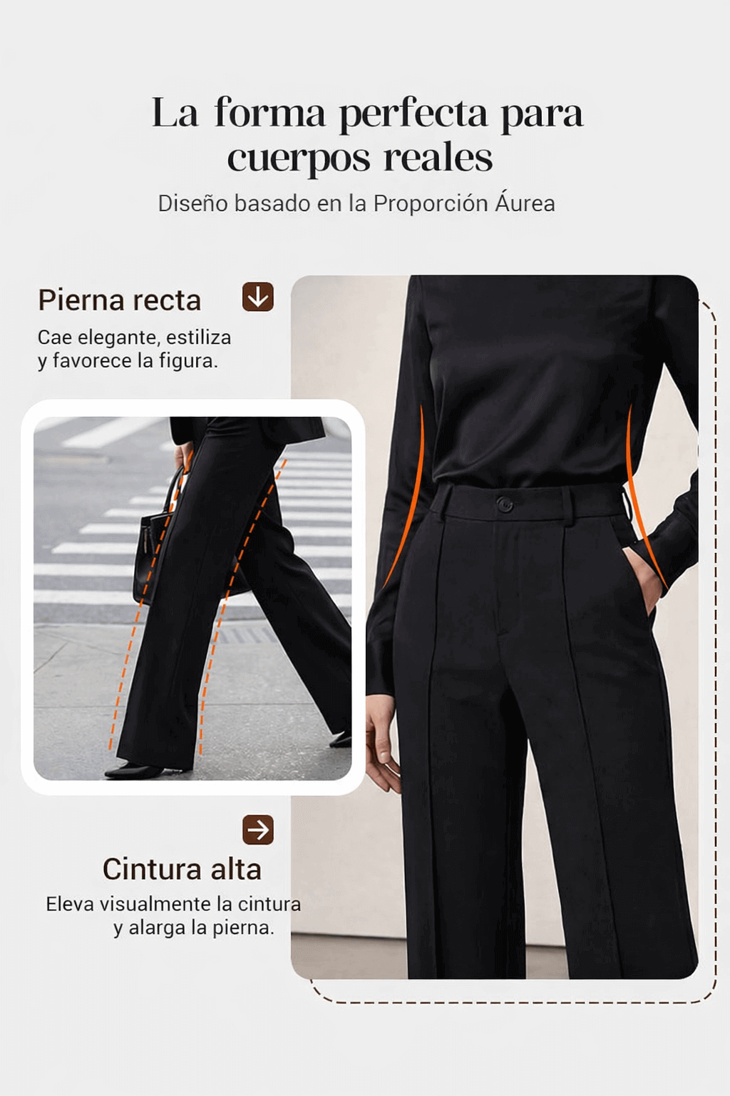 Pantalones de traje de mujer con cintura alta