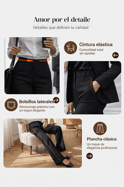 Pantalones de traje de mujer con cintura alta