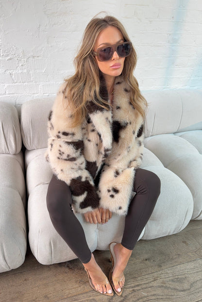 Chaqueta Faux Fur Luxe Cow Print