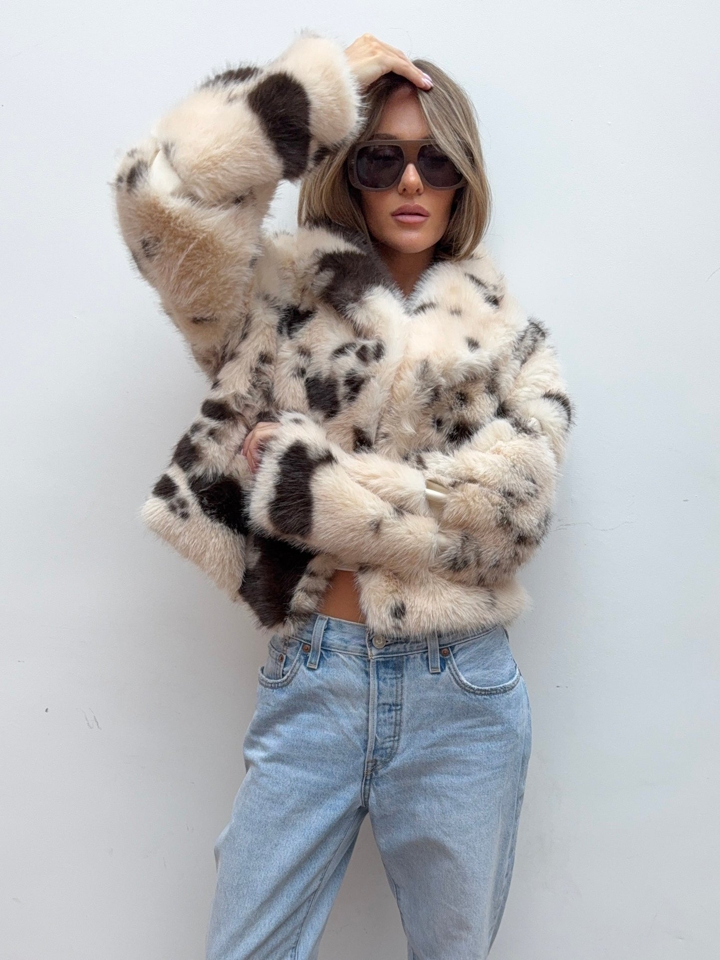 Chaqueta Faux Fur Luxe Cow Print