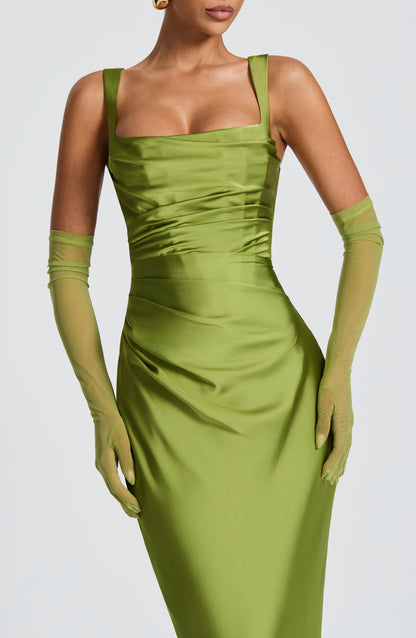 Vestido largo Calanthe - Oliva