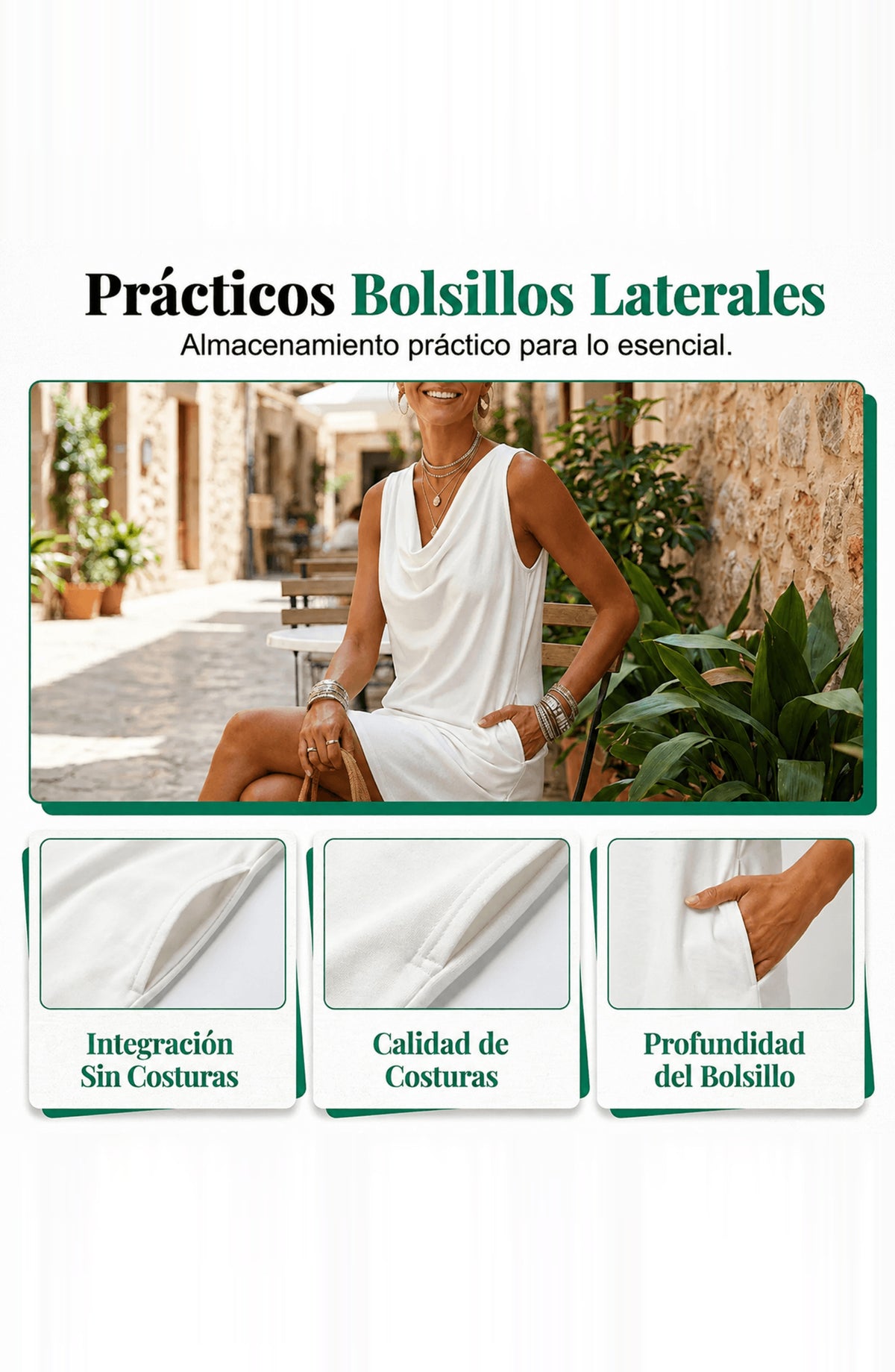 Vestido entallado con cuello barco