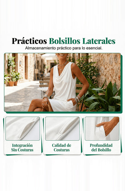 Vestido entallado con cuello barco