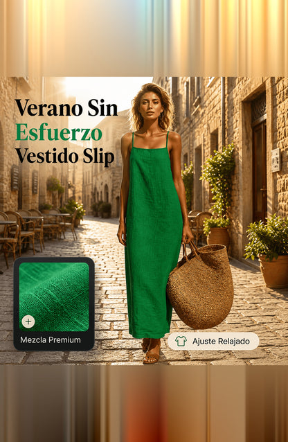 Vestido liso de estilo informal para mujer