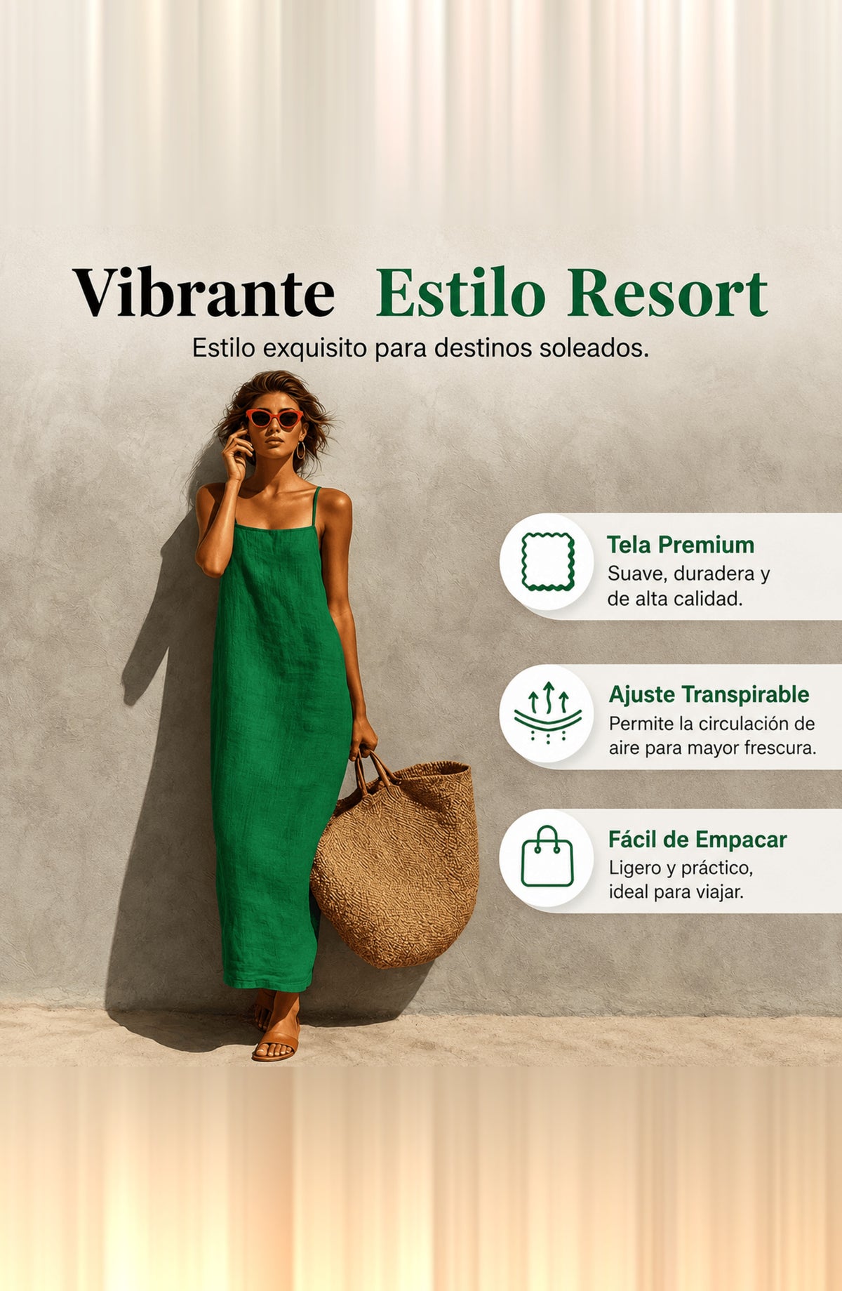 Vestido liso de estilo informal para mujer