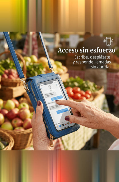 Bolso bandolera con pantalla táctil