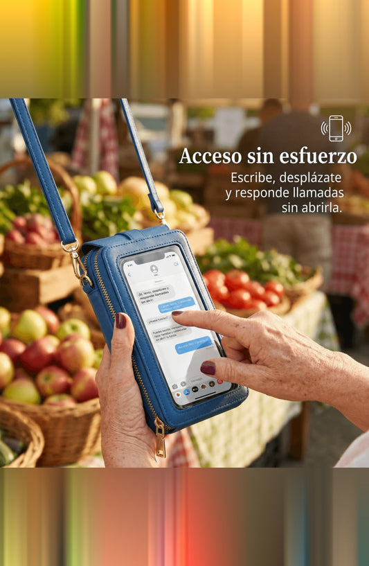 Bolso bandolera con pantalla táctil