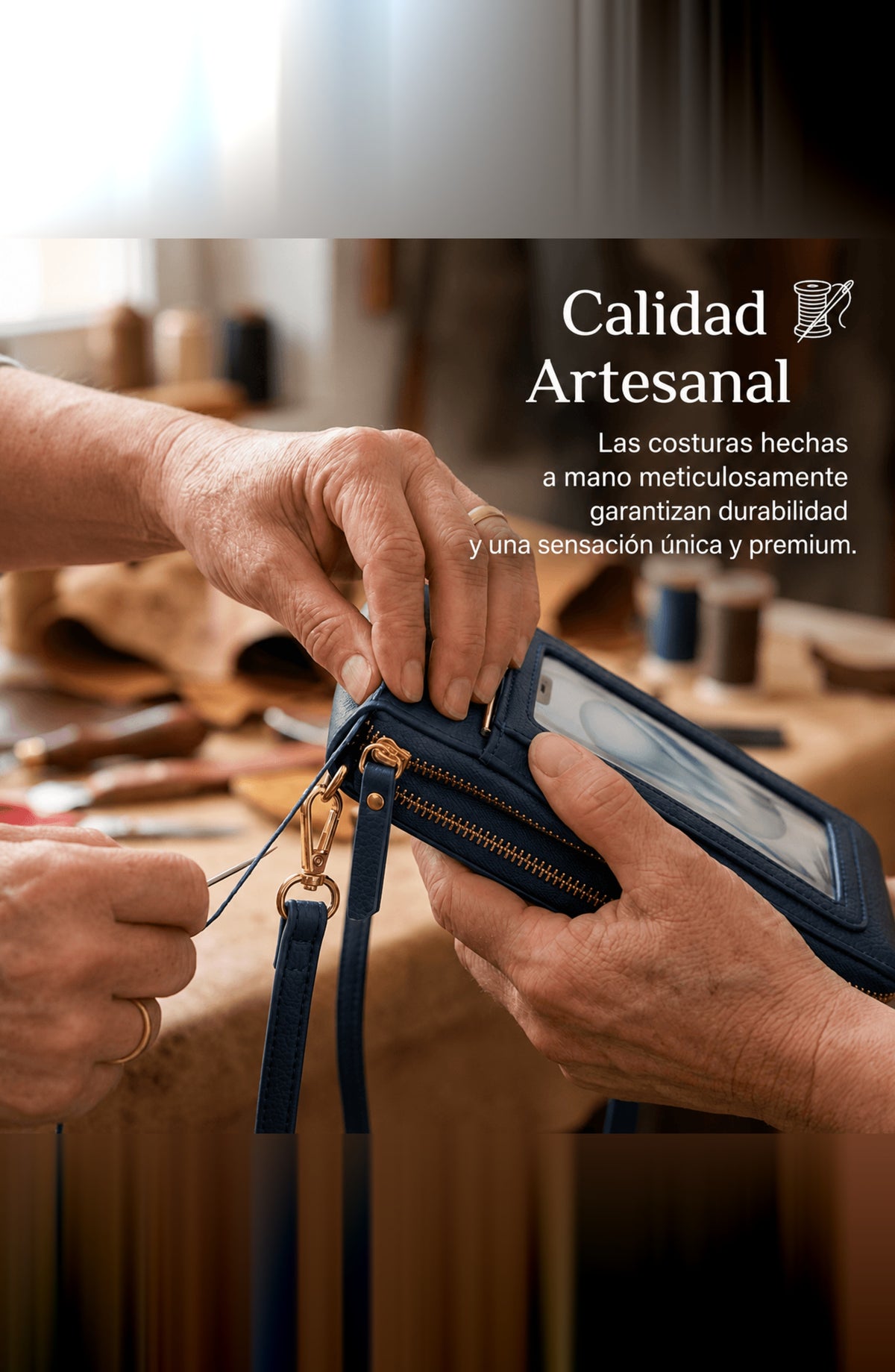 Bolso bandolera con pantalla táctil