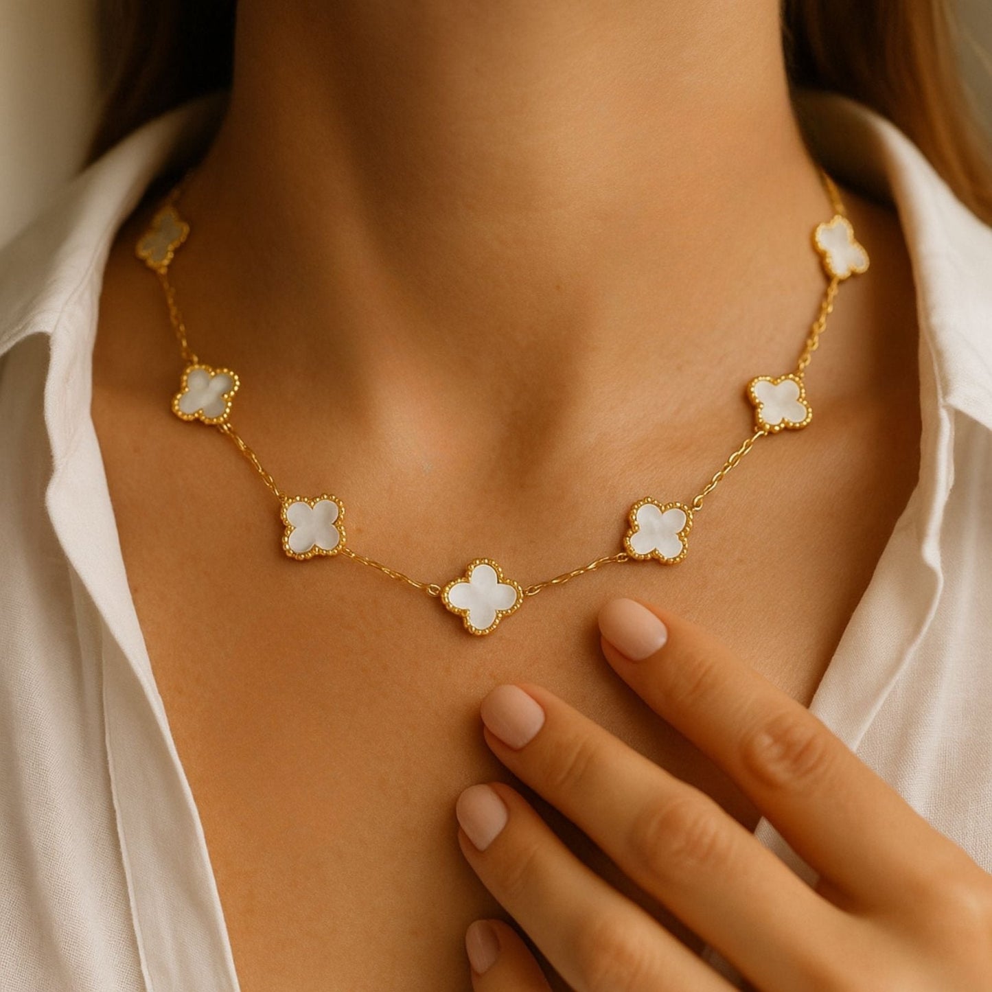 LUCKY AURA™ | Collar de Trébol de Cuatro Hojas en Oro