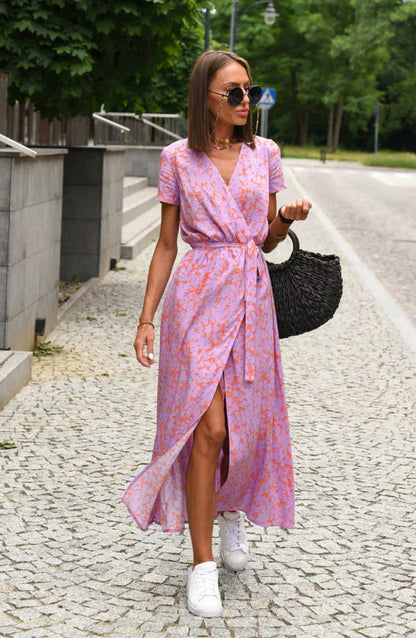 Julia - elegante vestido con escote en V y corte entallado