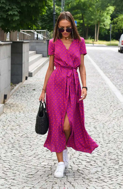 Julia - elegante vestido con escote en V y corte entallado
