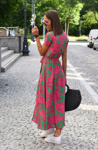 Julia - elegante vestido con escote en V y corte entallado