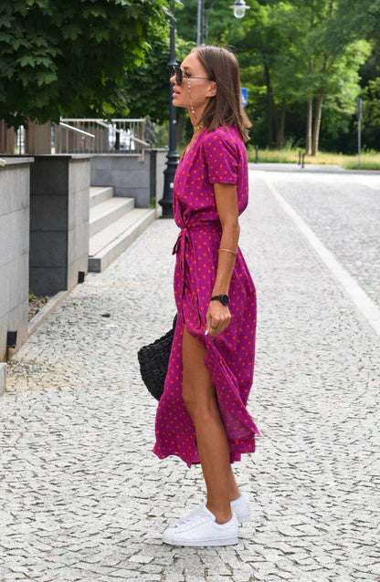 Julia - elegante vestido con escote en V y corte entallado
