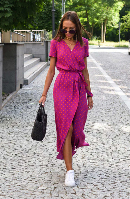 Julia - elegante vestido con escote en V y corte entallado