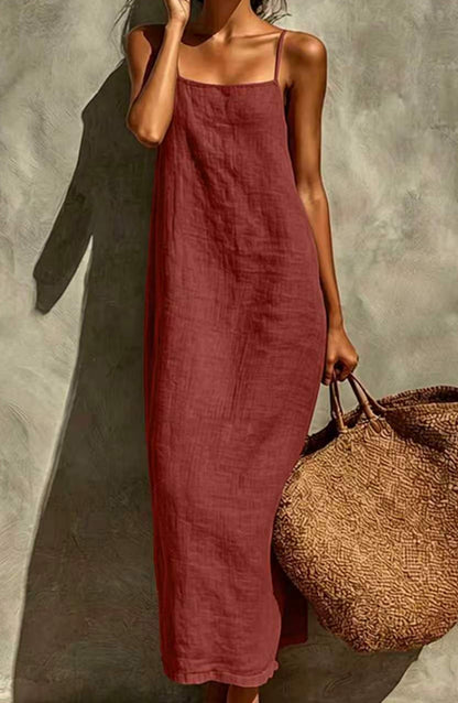 Vestido liso de estilo informal para mujer