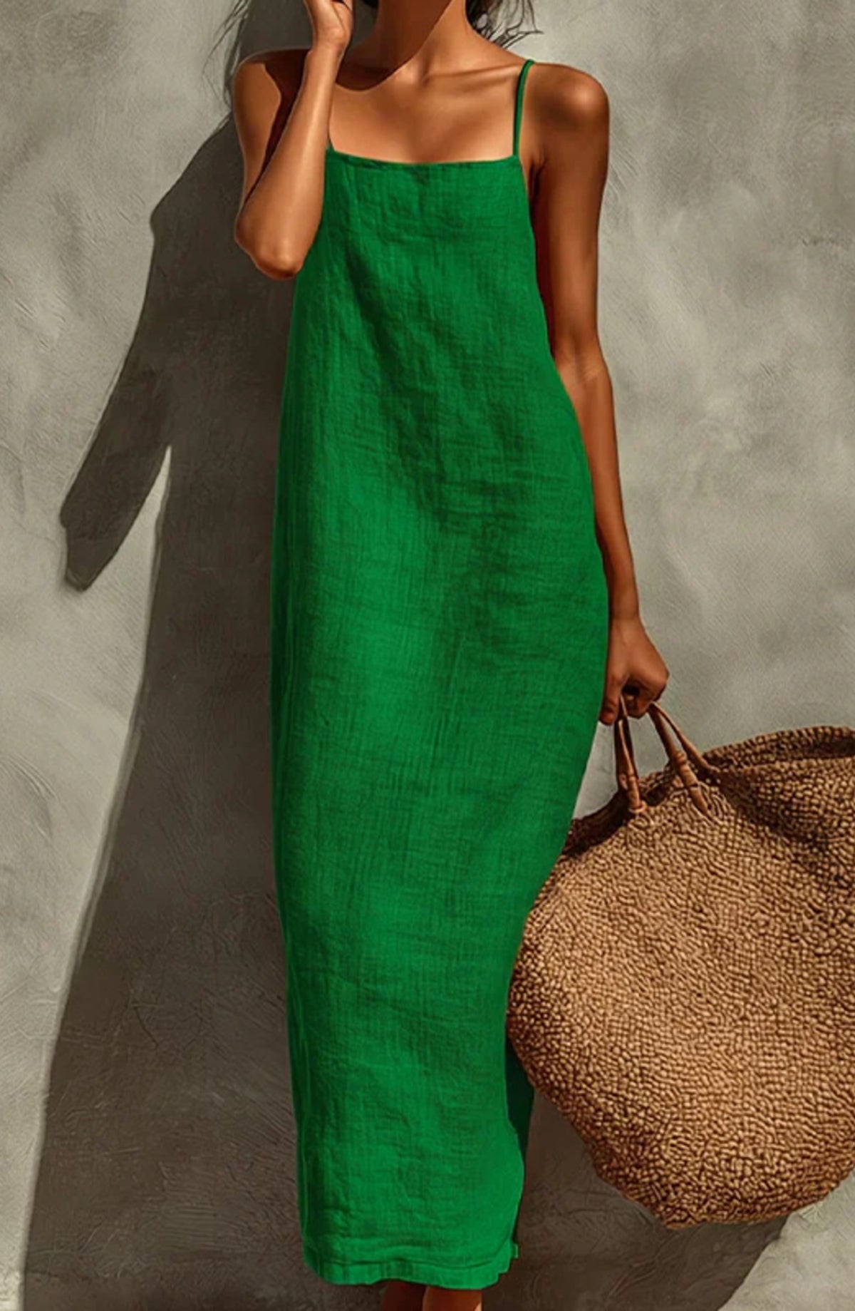 Vestido liso de estilo informal para mujer